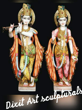 White Marble Radha Krishna In Rajgarh